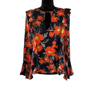 Free People Ruffle and Bell Sleeve Long Sleeve Top